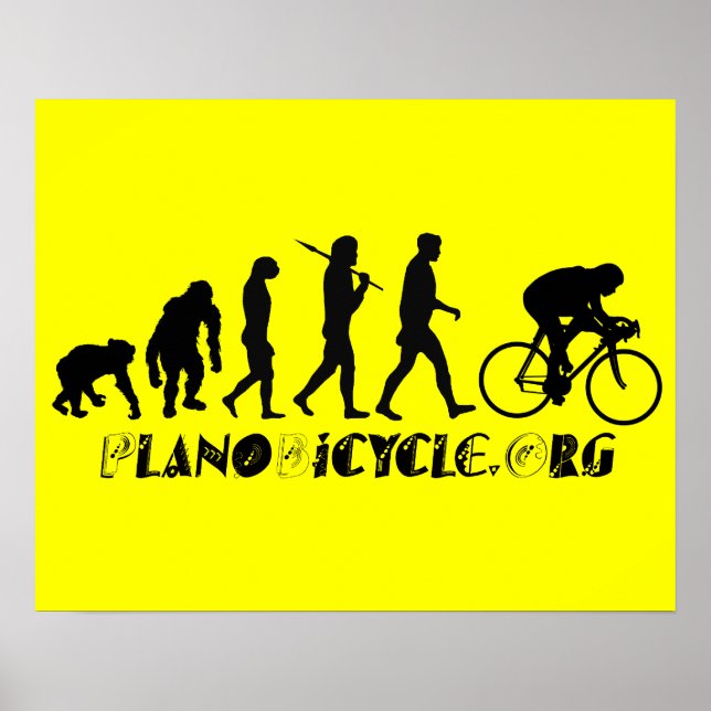 Evolution of Cycling Arty Logo Plano Texas Gear Poster (Front)