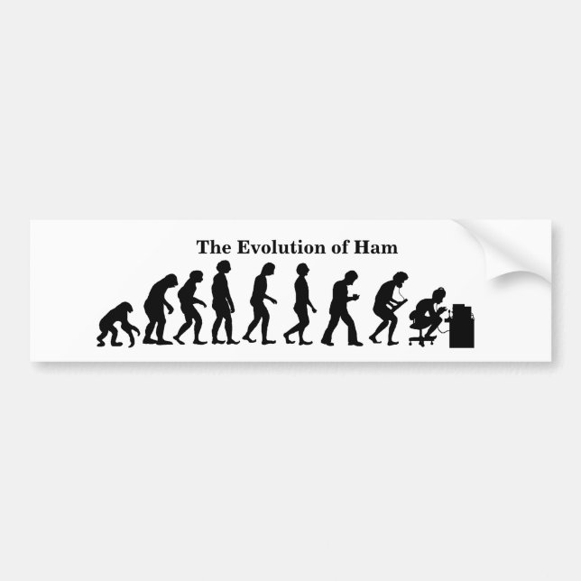 Evolution of Ham Radio Man Bumper Sticker (Front)