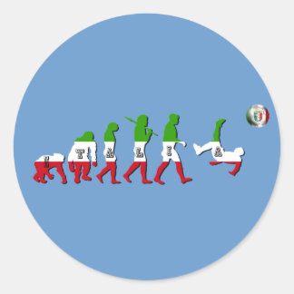 Evolution of Italian Football Italia Calcio gifts Classic Round Sticker