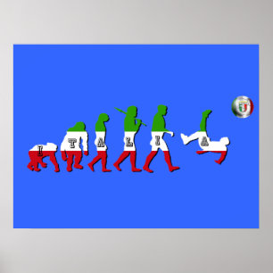 Evolution of Italian Football Italia Calcio gifts Poster