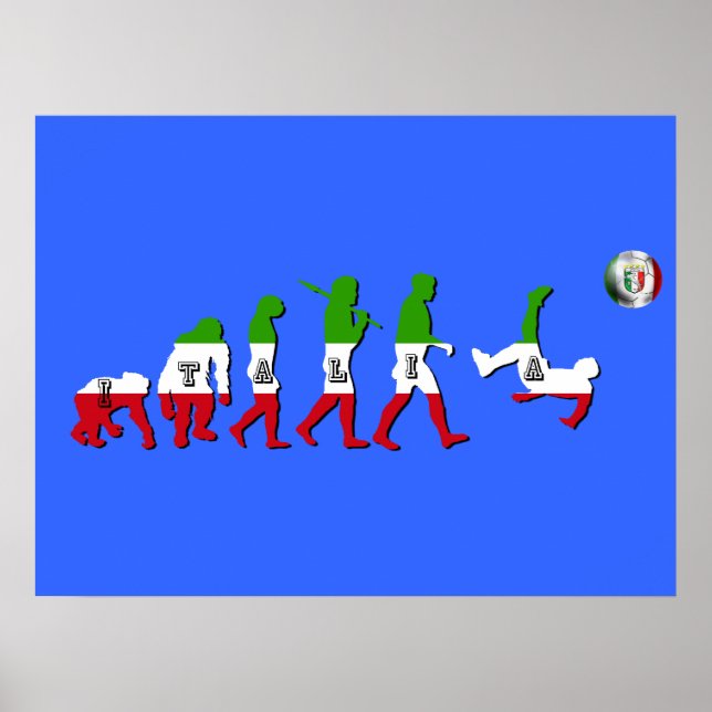 Evolution of Italian Football Italia Calcio gifts Poster (Front)