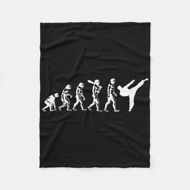 Evolution Of Karate Martial Arts Kickboxing Taekwo Fleece Blanket (Front)