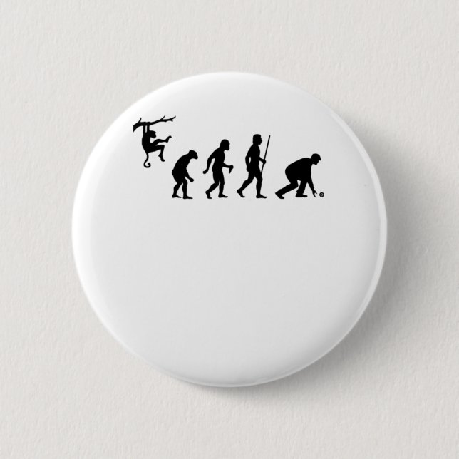 Evolution of Lawn Bowls 6 Cm Round Badge (Front)
