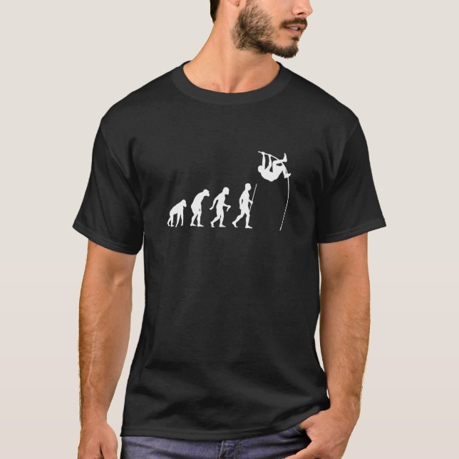 Evolution of Man and Pole Vaulting T-Shirt (Front)