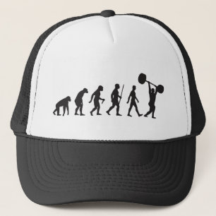 Evolution of Man - Bodybuilder Trucker Hat