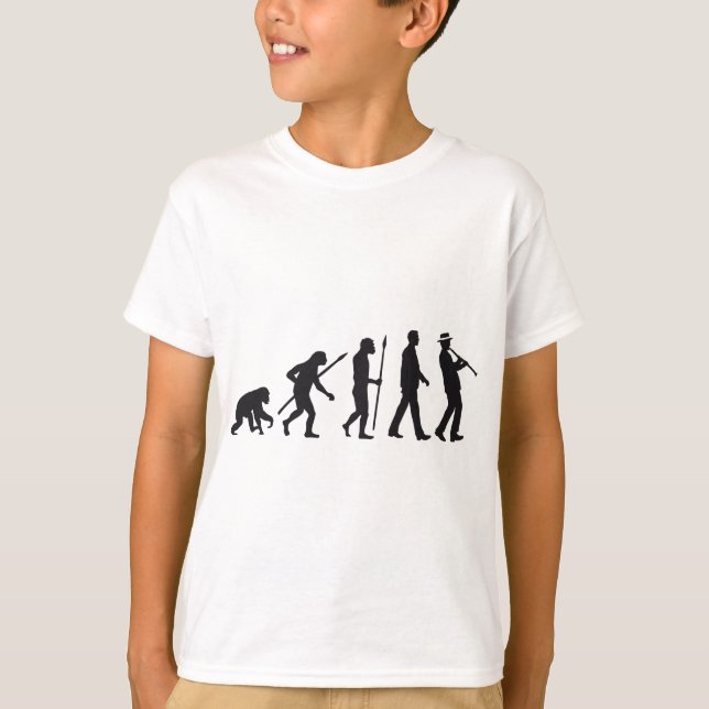 evolution of man clarinet player T-Shirt (Front)