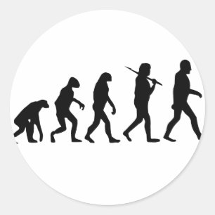 Evolution of Man Classic Round Sticker