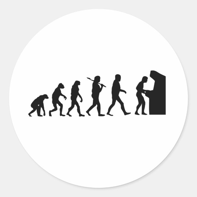 Evolution of Man Classic Round Sticker (Front)
