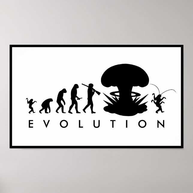 Evolution of Man & Cockroach Funny Evolution Chart (Front)