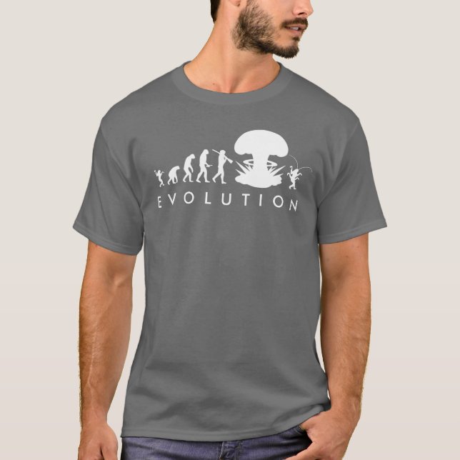 Evolution of Man & Cockroach Funny Evolution Chart T-Shirt (Front)