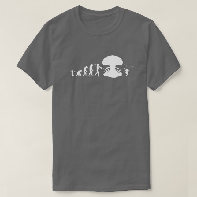 Evolution of Man & Cockroach Funny Evolution Chart T-Shirt (Design Front)