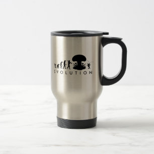 Evolution of Man & Cockroach Funny Evolution Chart Travel Mug