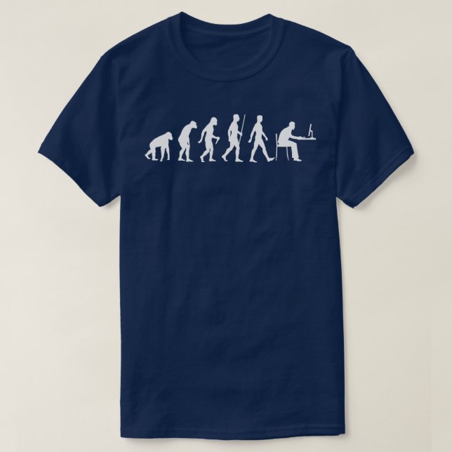 Evolution of Man Computer Programmer Funny Geek Lo T-Shirt (Design Front)