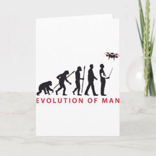 evolution of man controlling drone card