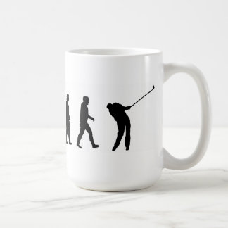 evolution of man golf golfer golfing coffee mug