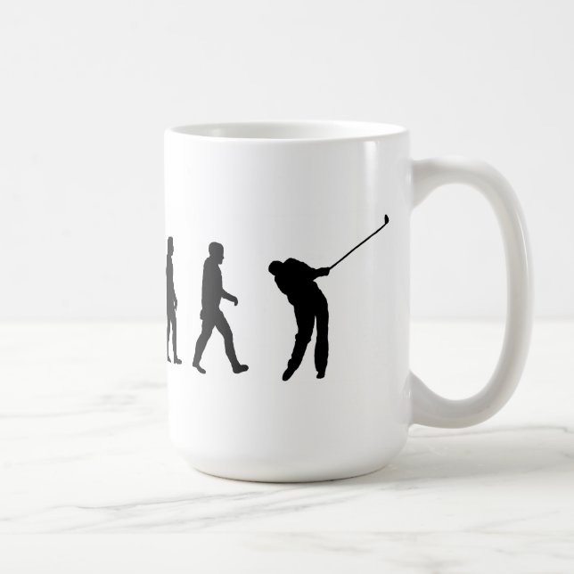 evolution of man golf golfer golfing coffee mug (Right)