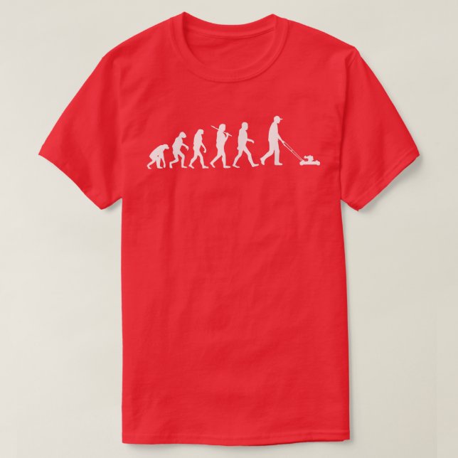 Evolution of man lawn mowing tshirtLawn mower  T-Shirt (Design Front)