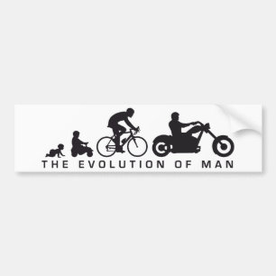 evolution of man motorcycle biker bumper sticker