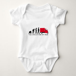 Evolution of man Piaggio Ape mini transporter Baby Bodysuit