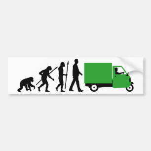 Evolution of man Piaggio Ape mini transporter Bumper Sticker