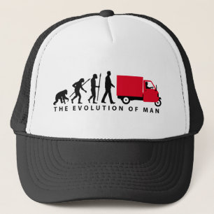 Evolution of man Piaggio Ape mini transporter Trucker Hat
