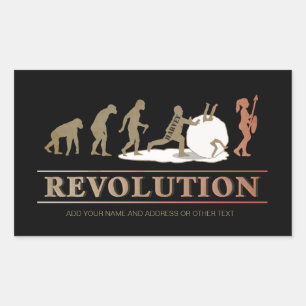 Evolution of Man Revolution of Women ID462 Rectangular Sticker