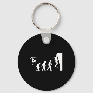 Evolution Of Man Rock Climbing Key Ring