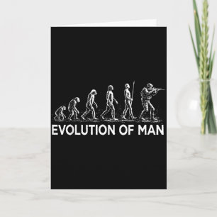 Evolution of man soldier military vintage graphic card