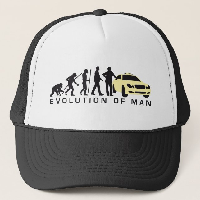 evolution of man taxi driver trucker hat (Front)