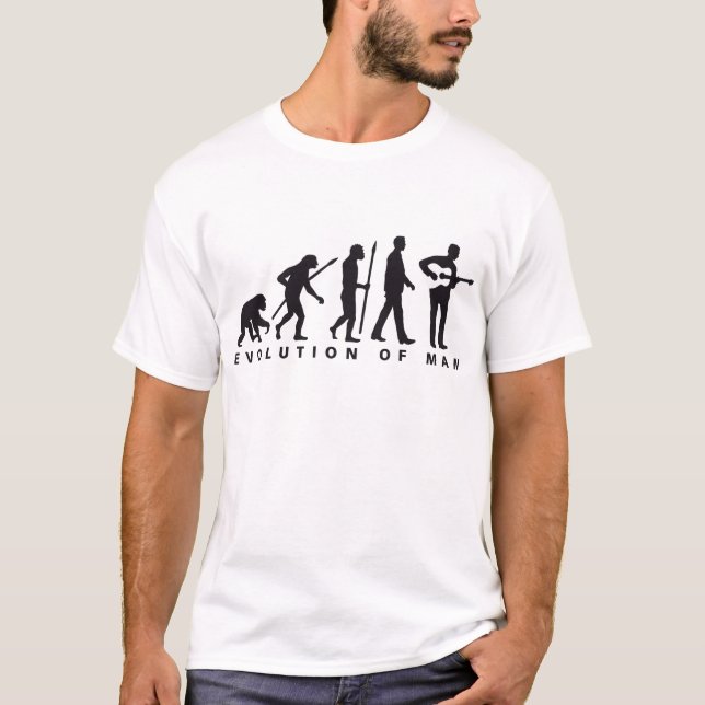 evolution of man western acoustic guitar player T-Shirt (Front)
