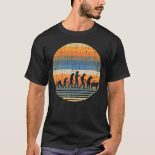 Evolution of Man with Monkey to Sheep Retro Style T-Shirt