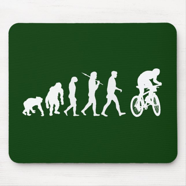 Evolution of mountain biking mountain bikers mouse pad (Front)