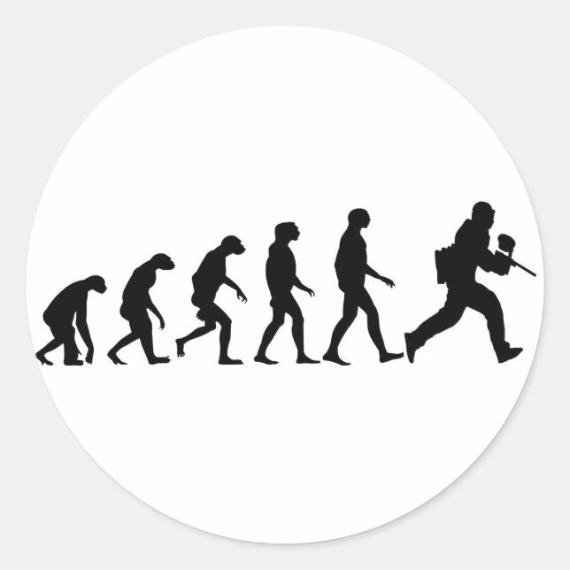 Evolution of Paintball Classic Round Sticker (Front)