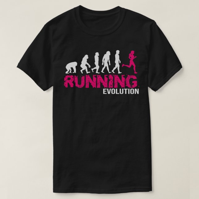 Evolution of Running Girls Runners gift T-Shirt (Design Front)