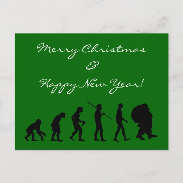 Evolution Of Santa Claus Holiday Postcard (Front)