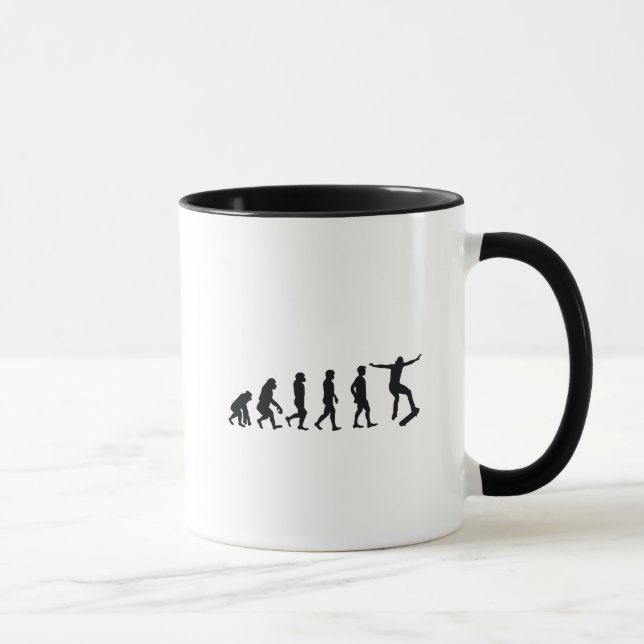 Evolution of Skateboarder Skateboarding Funny Gift Mug (Right)