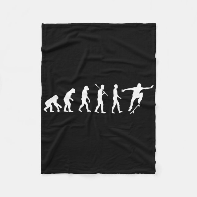 Evolution Of Skateboarder - Skateboarding Gift Shi Fleece Blanket (Front)