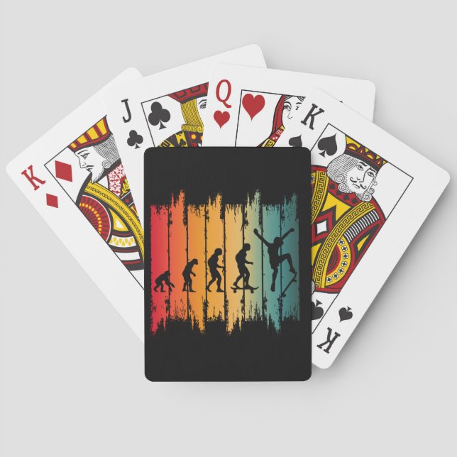 Evolution Of Skateboarding Skater Playing Cards (Back)
