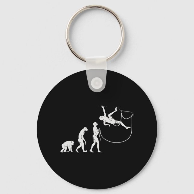 Evolution Of The Climber  Fun Rock Climbing  Key Ring (Front)