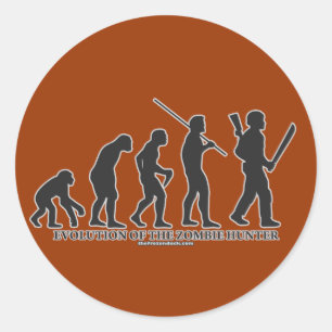 Evolution of the Zombie Hunter Classic Round Sticker
