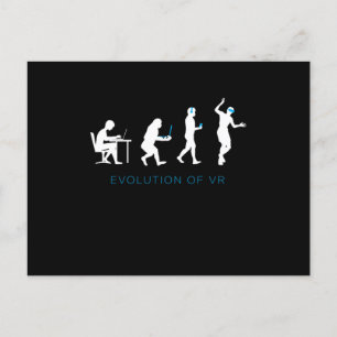 Evolution Of VR Virtual Reality Gamer Gaming Gift Postcard