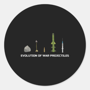 Evolution Of War Projectiles Anti-vaccination Meme Classic Round Sticker