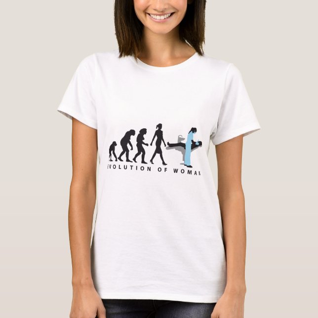 evolution of woman female dentist T-Shirt (Front)