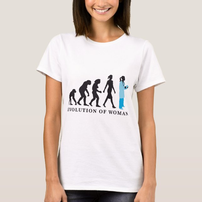 evolution of woman female doctor T-Shirt (Front)