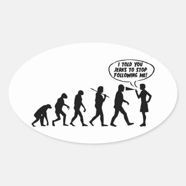 Evolution Of Women Pepper Spray - Funny Feminist Oval Sticker (Front)