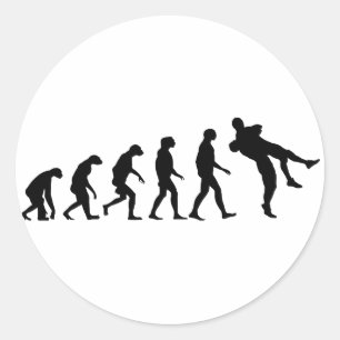 Evolution of Wrestling Classic Round Sticker