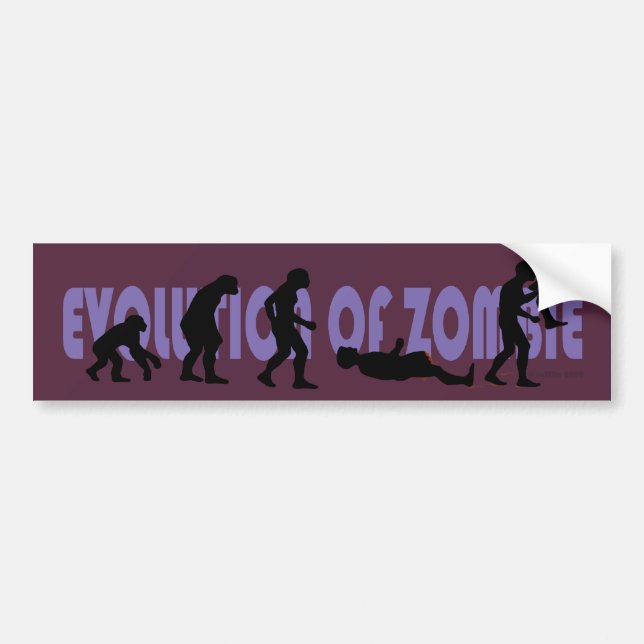 Evolution of Zombie Bumper Sticker (Front)