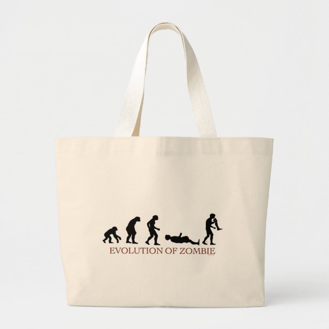 Evolution of Zombie Large Tote Bag (Front)