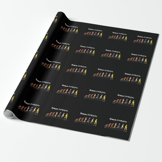Evolution - past to future wrapping paper (Unrolled)