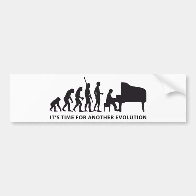 evolution piano bumper sticker (Front)